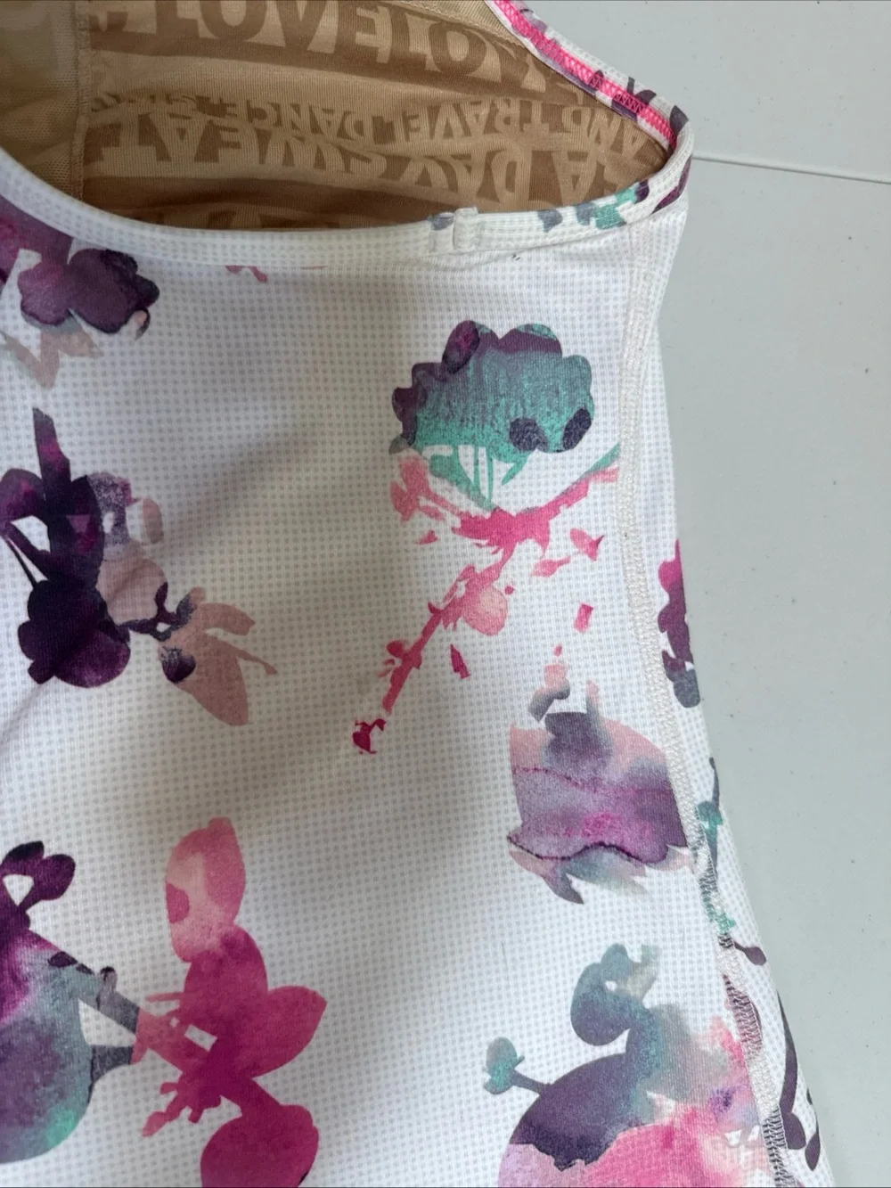 Lululemon Blurred Blossom White Pink Floral Tank Top 6